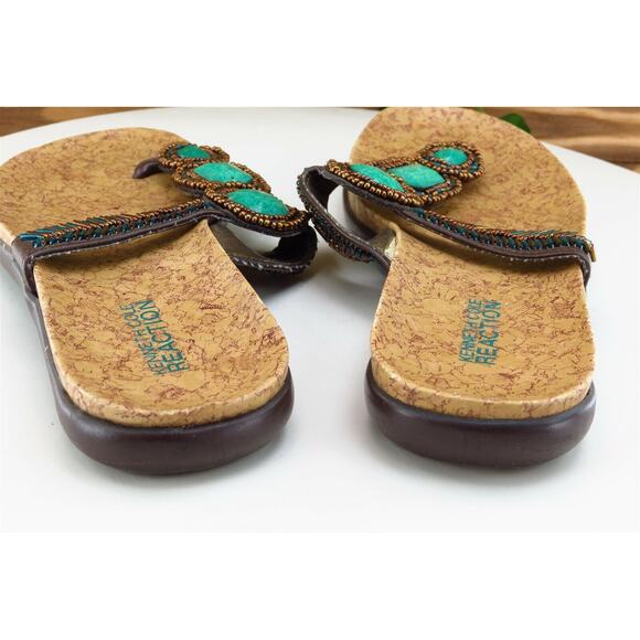 Kenneth Cole Reaction Sz 6 M Blue Thong Synthetic‎ Women Sandals - Picture 6 of 10